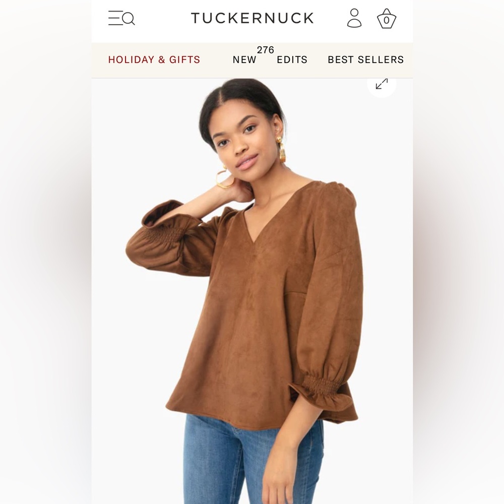Tuckernuck  Brown Suede Easton Blouse